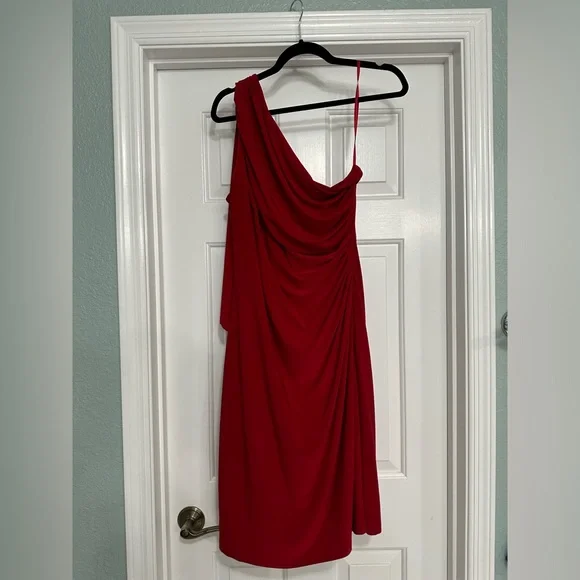 Lauren Ralph Lauren | Dresses | One Shoulder Ruched Dress With Cape |  Poshmark